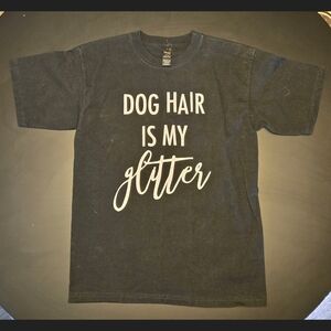 Dog Hair is My Glitter Black T-Shirt